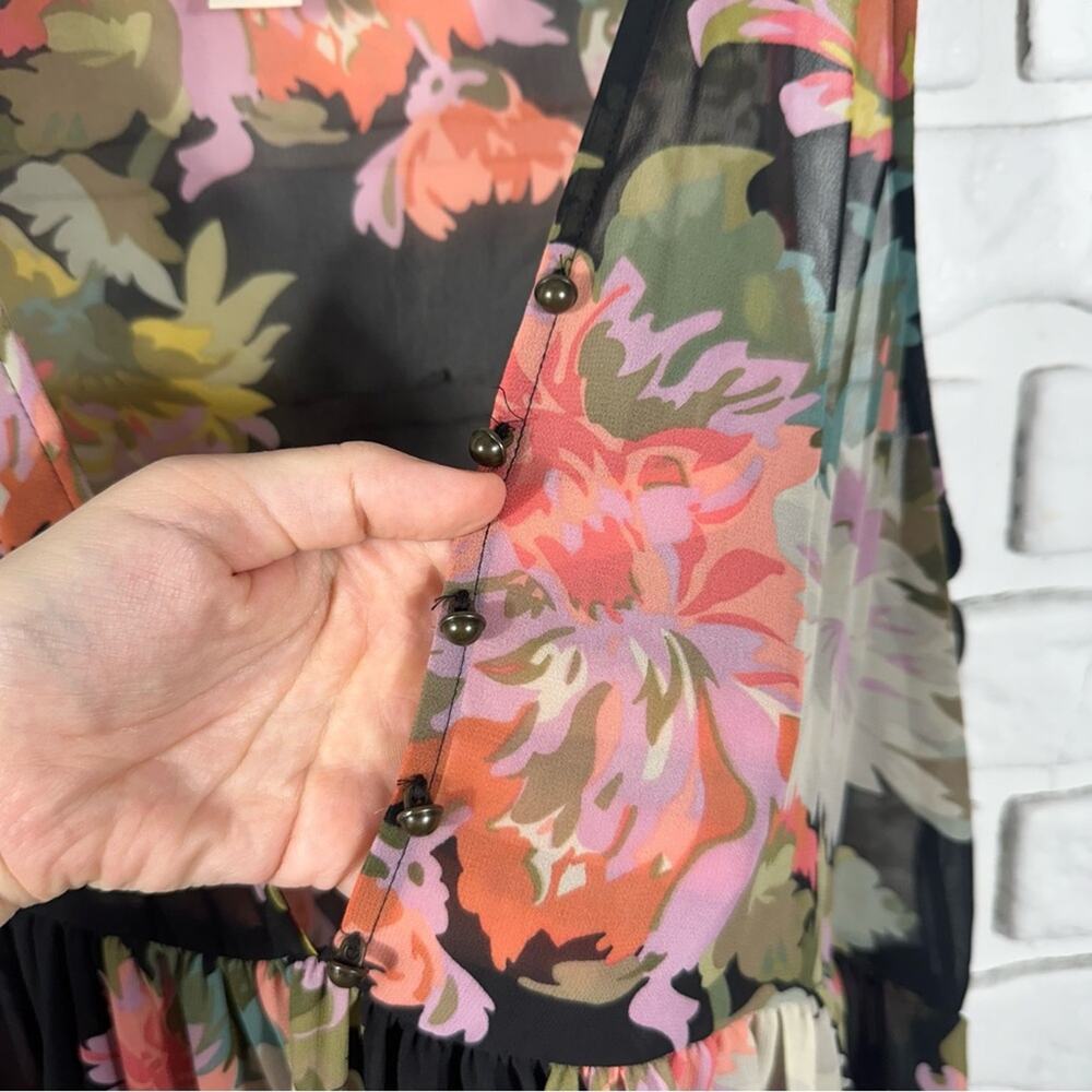 MAEVE Anthropologie Violeta Sheer Floral Dress Size Small - Picture 8 of 11